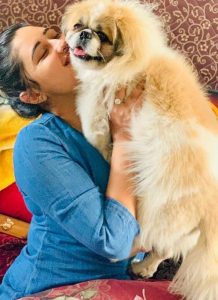 Rashami Desai with her pet dog