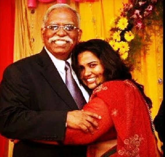 Sumukhi Suresh with her father.