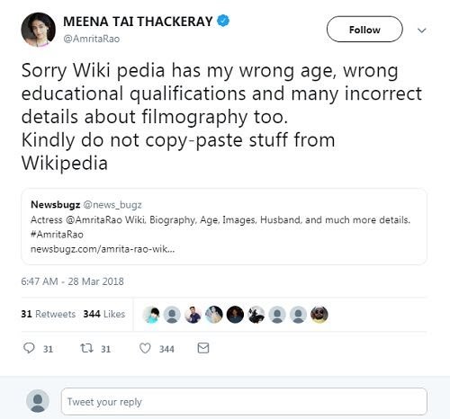 Amrita Raos wikipedia controversy