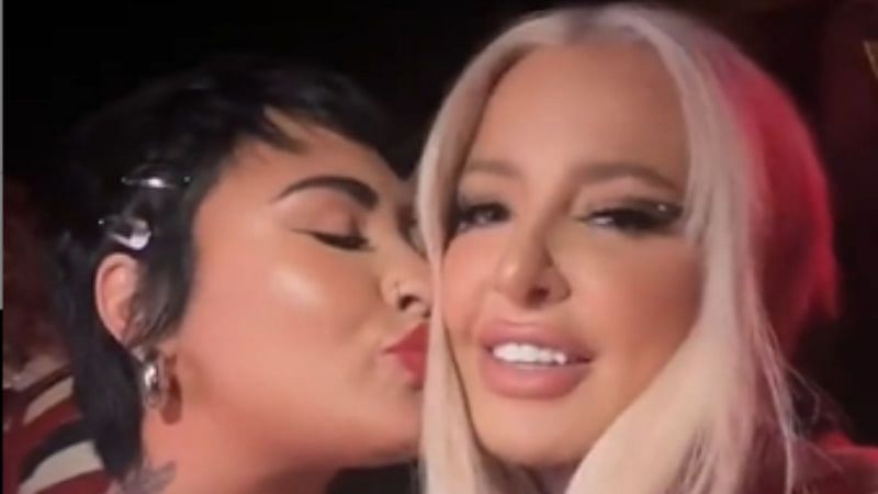 Tana Mongeau And Demi Lovato Kissing Viral Video: Demi Lovato and Tana Mongeau’s steamy tongue play video goes viral